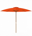 Outsunny Wooden Garden Parasol with Rope Pulley Mechanism and 8 Ribs Orange
