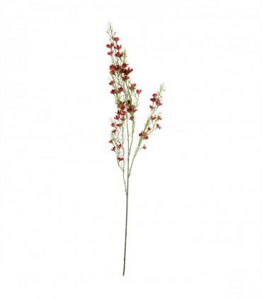 Pack of 6 x 100cm Artificial Foliage Stem with Small Flowers - Red