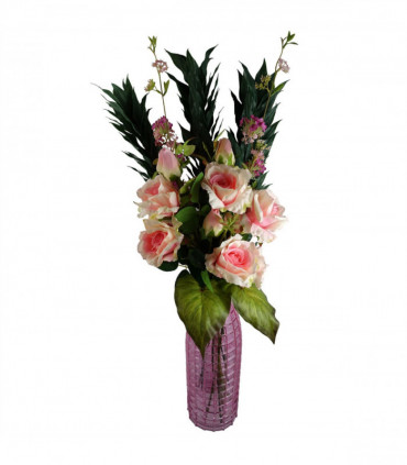 Pack of 6 x 100cm Pink Blossom Spray Stem
