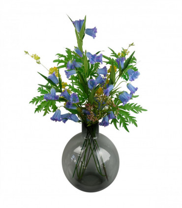Pack of 6 x 100cm Trumpet Artificial Flower Stem Blue