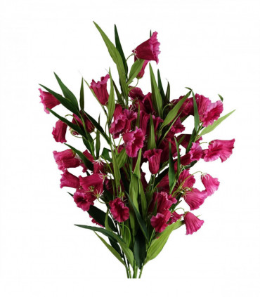 Pack of 6 x 100cm Trumpet Artificial Flower Stem Fuchsia Pink