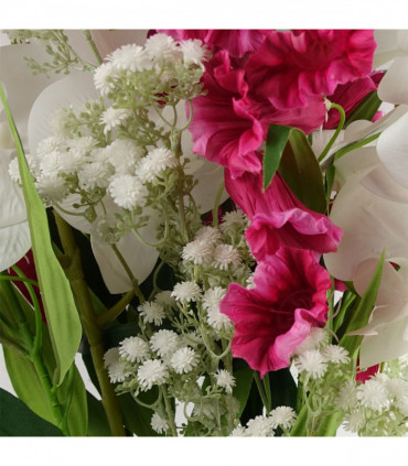 Pack of 6 x 100cm Trumpet Artificial Flower Stem Fuchsia Pink