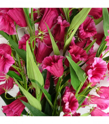 Pack of 6 x 100cm Trumpet Artificial Flower Stem Fuchsia Pink