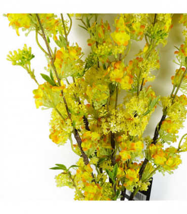 Pack of 6 x 100cm Yellow Blossom Spray Stem