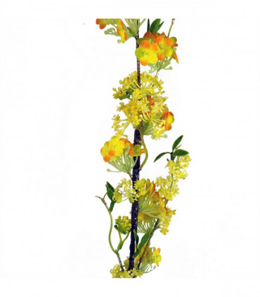Pack of 6 x 100cm Yellow Blossom Spray Stem