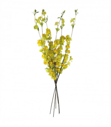Pack of 6 x 100cm Yellow Blossom Spray Stem
