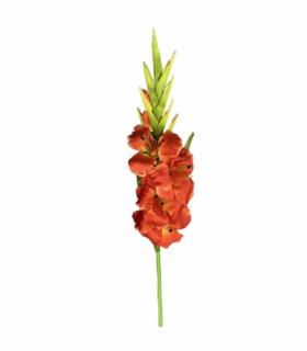 Pack of 6 x 115cm Artificial Orange Gladioli Stem