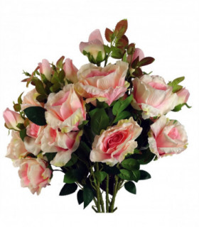 Pack of 6 x 80cm Artificial Pink Rose Stem - 18 flowers