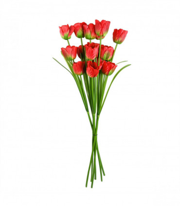 Pack of 6 x 80cm Artificial Tulip Red Stem