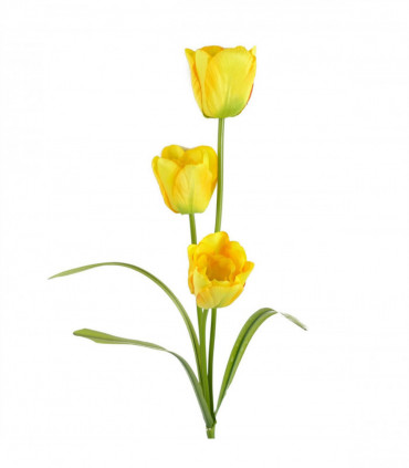 Pack of 6 x 80cm Artificial Tulip Yellow Stem