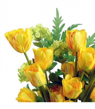 Pack of 6 x 80cm Artificial Tulip Yellow Stem