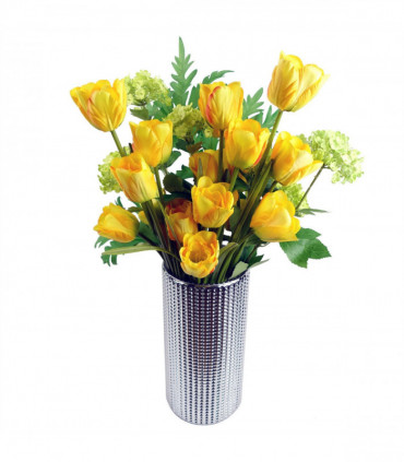 Pack of 6 x 80cm Artificial Tulip Yellow Stem