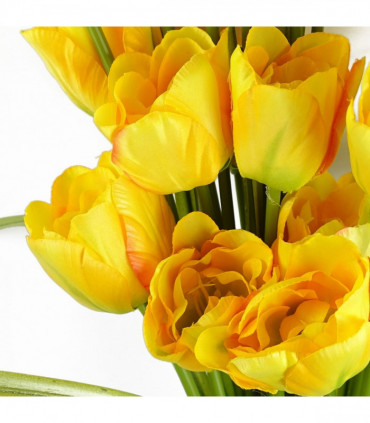 Pack of 6 x 80cm Artificial Tulip Yellow Stem