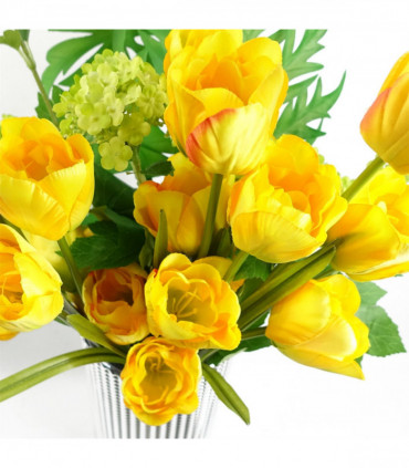 Pack of 6 x 80cm Artificial Tulip Yellow Stem