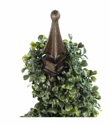 Pair of 90cm (3ft) Tall Artificial Boxwood Tower Trees Topiary Spiral Metal Top