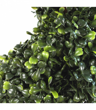 Pair of 90cm (3ft) Tall Artificial Boxwood Tower Trees Topiary Spiral Metal Top