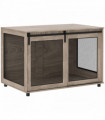PawHut Dog Crate Furniture on Wheels, for Medium Dogs, 80 x 56 x 62.5cm