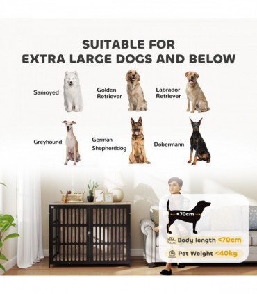 PawHut Dog Crate Furniture with Anti-Chew Resistant Mesh for XL Dogs