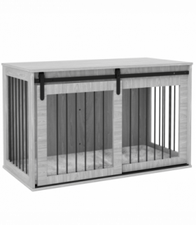 PawHut Dog Crate Furniture with Removable Cushion for XL-sized Dogs - Grey