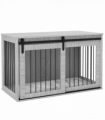 PawHut Dog Crate Furniture with Removable Cushion for XL-sized Dogs - Grey