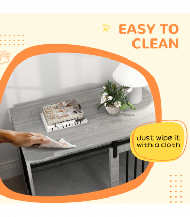 PawHut Dog Crate Furniture with Removable Cushion for XL-sized Dogs - Grey