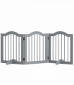 PawHut Freestanding Pet Gate Barrier 3 Pannel w/ Support Feet Light Grey