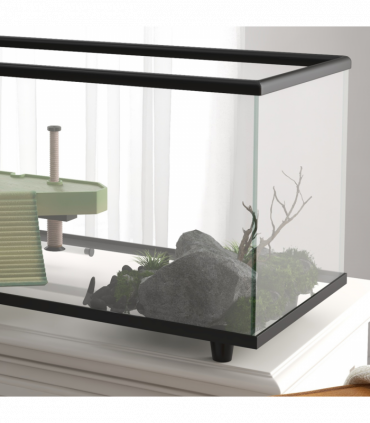 PawHut Turtle Tank 50L Glass Turtle Aquarium w/ Easy-Drain 60 x 30 x 32cm