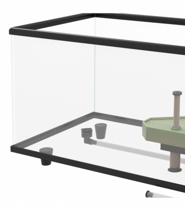 PawHut Turtle Tank 50L Glass Turtle Aquarium w/ Easy-Drain 60 x 30 x 32cm