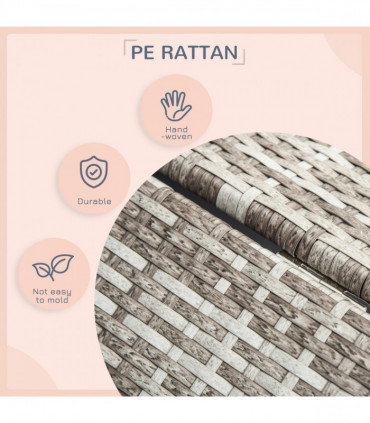 PawHut Wicker Dog House, Rattan Pet Bed with Soft Cushion- Dark Grey