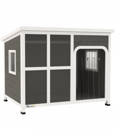 PawHut Wooden Dog Kennel Outdoor w/ Openable Top, 103 x 77 x 83cm