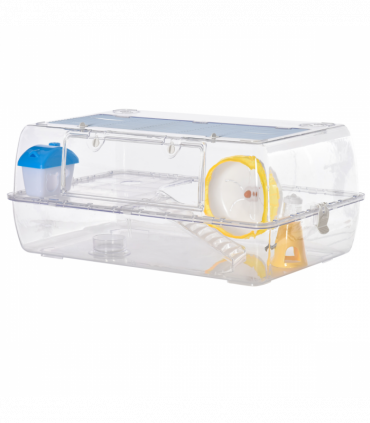 Portable 2 Storey Hamster Cage w/Running Wheel Drinker Feeding Bowl Pawhut