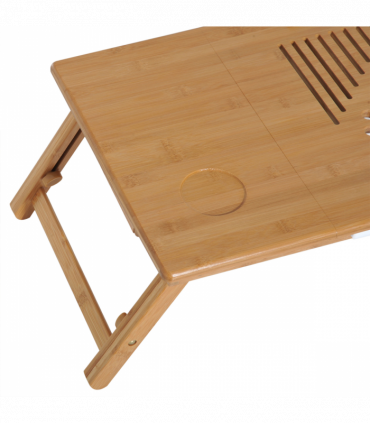 Portable Laptop Desk Notebook Tray PC Bed Drawer Adjustable Bamboo HOMCOM