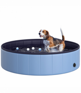 Portable Pet Paddling Pool Swimming Bath Cat Dog Puppy Foldable Blue 120cm