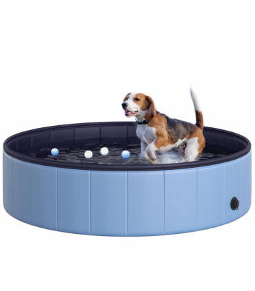 Portable Pet Paddling Pool Swimming Bath Cat Dog Puppy Foldable Blue 120cm