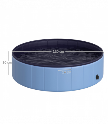 Portable Pet Paddling Pool Swimming Bath Cat Dog Puppy Foldable Blue 120cm