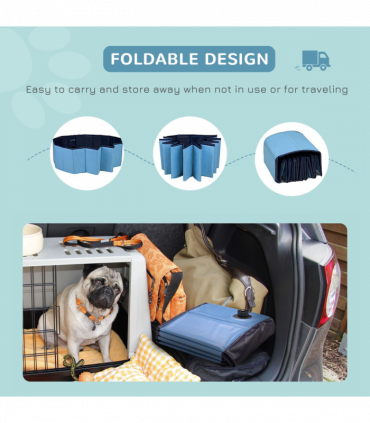 Portable Pet Paddling Pool Swimming Bath Cat Dog Puppy Foldable Blue 120cm