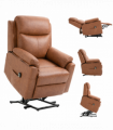 Power Lift Chair Electric Riser Recliner with Remote Control, Brown HOMCOM