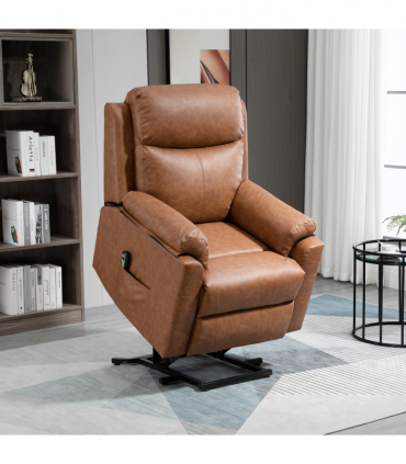 Power Lift Chair Electric Riser Recliner with Remote Control, Brown HOMCOM