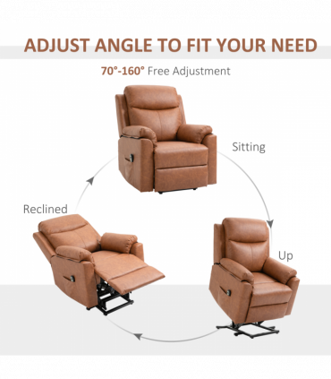 Power Lift Chair Electric Riser Recliner with Remote Control, Brown HOMCOM