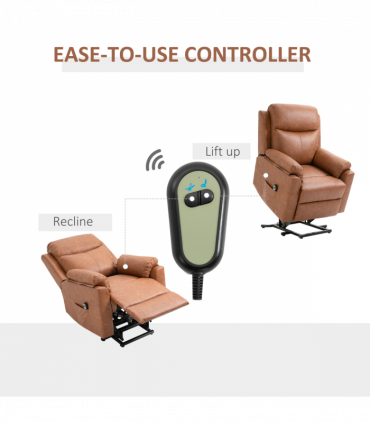 Power Lift Chair Electric Riser Recliner with Remote Control, Brown HOMCOM