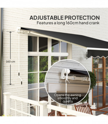 Premium Hand Crank Canopy Awning - Adjustable, Lightweight Protection
