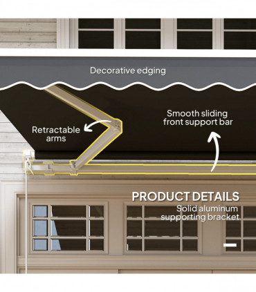 Premium Hand Crank Canopy Awning - Adjustable, Lightweight Protection