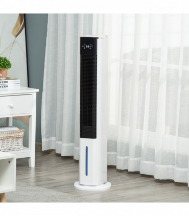 Quiet Air Cooler, Humidifier Evaporative Ice Cooling Fan Bedroom, White