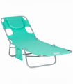 Reclining Lounge Chair Face Cavity  with Pillow Green