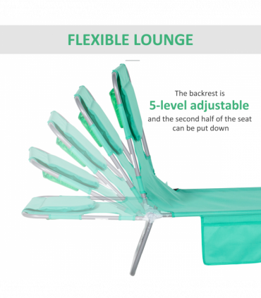 Reclining Lounge Chair Face Cavity  with Pillow Green