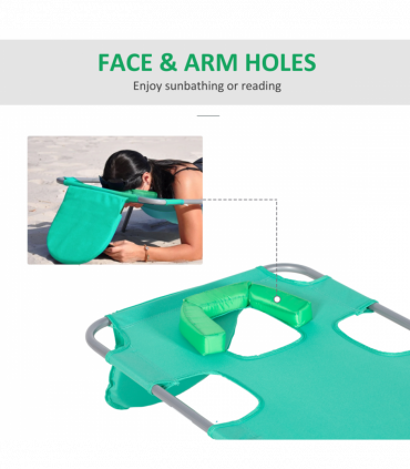 Reclining Lounge Chair Face Cavity  with Pillow Green