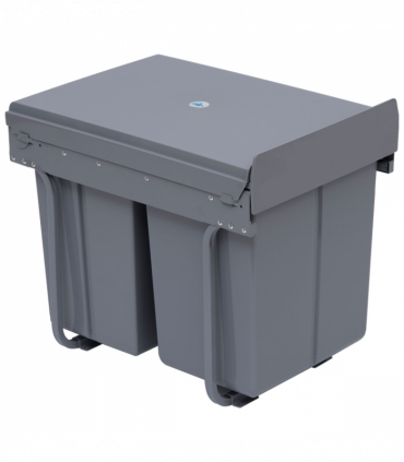 Recycle Waste Bin Pull Out Dustbin Recycling Cabinet  40L-Grey