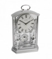 Rhythm Silver Swinging Pendulum and 2 Sweet Little Footmen with Handle Mantel Clock