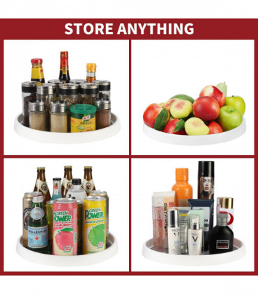 Round Turntable Organizer Multifunctional Non-Slip Spice Rack (Large)