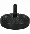 Round Umbrella Parasol Base with Rattan Effect, Plastic Parasol Stand, Black